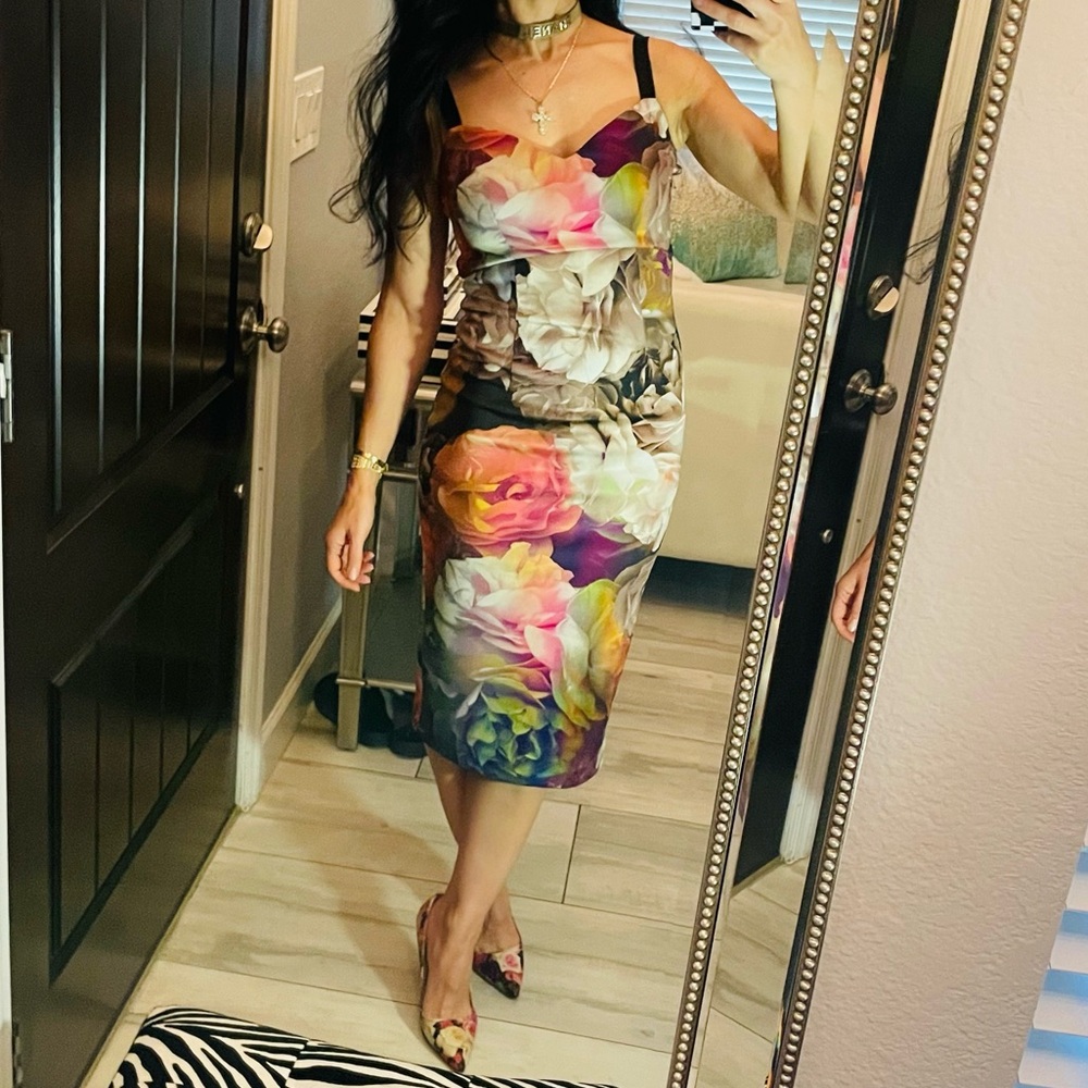 Ted Baker Etheya technicour bloom dress S